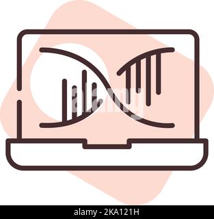 Medizinischer DNA-Test, Illustration oder Symbol, Vektor auf weißem Hintergrund. Stock Vektor