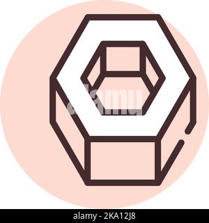 Fertigen Sie Bolzen, Illustration oder Symbol, Vektor auf weißem Hintergrund. Stock Vektor