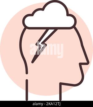 Psychische Belastung, Illustration oder Symbol, Vektor auf weißem Hintergrund. Stock Vektor