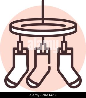 Aufhänger, Illustration oder Symbol, Vektor auf weißem Hintergrund. Stock Vektor