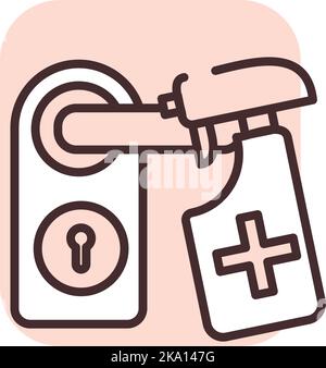 Desinfektion, Illustration oder Symbol, Vektor auf weißem Hintergrund. Stock Vektor