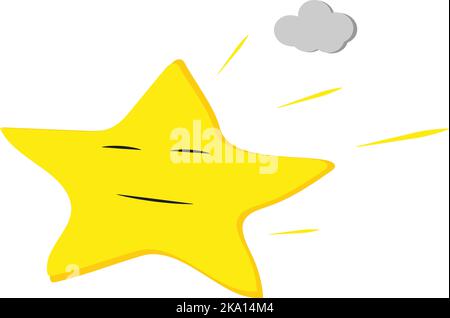 Stern in der Wolke, Illustration oder Symbol, Vektor auf weißem Hintergrund. Stock Vektor