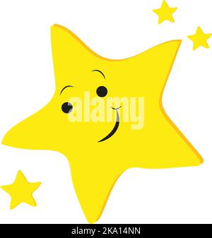 Star Zufrieden, Illustration oder Symbol, Vektor auf weißem Hintergrund. Stock Vektor