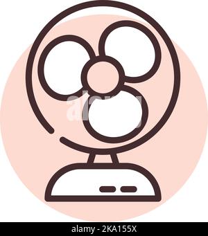 Technologie-Lüfter, Illustration oder Symbol, Vektor auf weißem Hintergrund. Stock Vektor