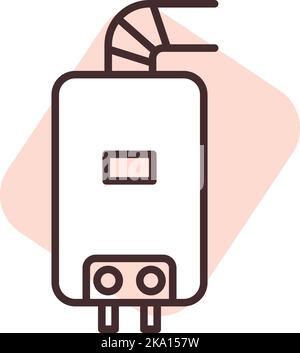 Technologie-Heizung, Illustration oder Symbol, Vektor auf weißem Hintergrund. Stock Vektor