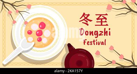 Dongzhi Festival horizontale Banner-Illustration Stock Vektor