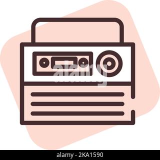 Technologie Radio, Illustration oder Symbol, Vektor auf weißem Hintergrund. Stock Vektor