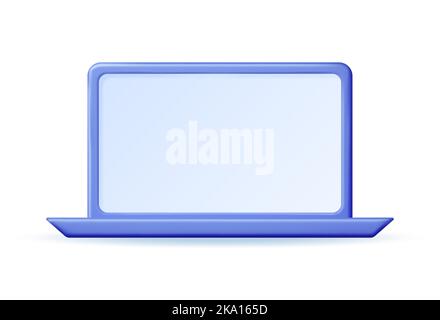 3D Cartoon Laptop Computer Stock Vektor