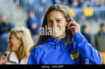 Chester, Pennsylvania, USA. 30. Oktober 2022. Am 30. Oktober 2022 war die Chester PA- Soccer-Legende CARLI LLOYD vor dem Start des Spiels im Subaru Park als Sondergast für die Union (Bildquelle: © Ricky Fitchett/ZUMA Press Wire) Bildquelle: ZUMA Press, Inc./Alamy Live News Stockfoto