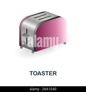 Toaster-Symbol. 3D Abbildung aus der Kollektion von Küchenartikeln. Creative Toaster 3D-Symbol für Webdesign, Vorlagen, Infografiken und mehr Stock Vektor