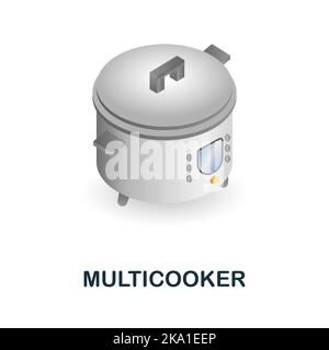 Multicooker-Symbol. 3D Abbildung aus der Kollektion von Küchenartikeln. Kreatives Multicooker 3D-Symbol für Webdesign, Vorlagen, Infografiken und mehr Stock Vektor