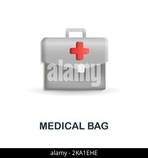 Symbol für medizinische Tasche. 3D Illustration aus der Medizinsammlung. Creative Medical Bag 3D Symbol für Webdesign, Vorlagen, Infografiken und mehr Stock Vektor