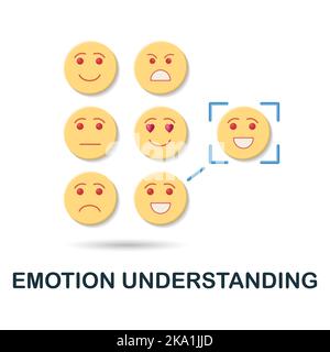 Symbol für das Verständnis von Emotionen. 3D Illustration aus der Sammlung Neuromarketing. Creative Emotion Understanding 3D Symbol für Web-Design, Vorlagen Stock Vektor