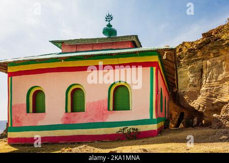 Die Abuna Aregawi Kirche im Debre Damo Kloster, Äthiopien Stockfoto