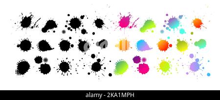 Set von abstrakten Flecken, Flecken, Spritzern und Flecken. Bunte Blots. Vektorgrafiken Stock Vektor