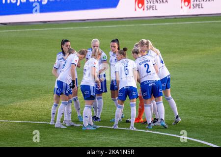 Historisches Damen-Fußballspiel in der Platinumcars Arena in Norrköping zwischen IFK Norrköping und Bergdalens IK im schwedischen Elitettan der zweiten Klasse. Stockfoto