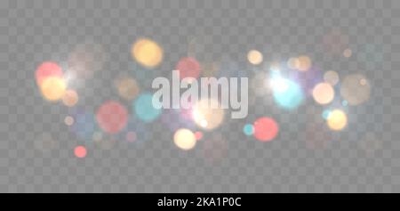 Bunte Bokeh Lichter Hintergrund. Verschwommene Kreisformen. Vektorgrafik Stock Vektor