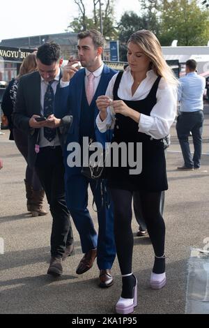 Ascot, Bergen, Großbritannien. 29.. Oktober 2022. Racegoers und ihre Familien genießen das Halloween-Wochenende und den Kirmes bei Ascot Races. Quelle: Maureen McLean/Alamy Stockfoto
