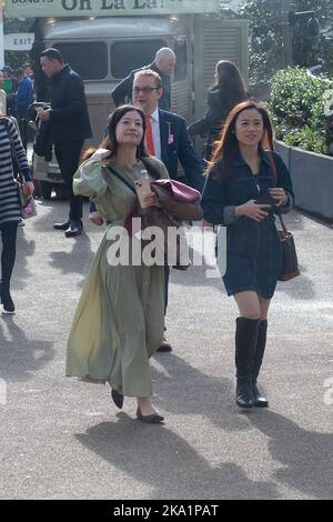 Ascot, Bergen, Großbritannien. 29.. Oktober 2022. Racegoers und ihre Familien genießen das Halloween-Wochenende und den Kirmes bei Ascot Races. Quelle: Maureen McLean/Alamy Stockfoto