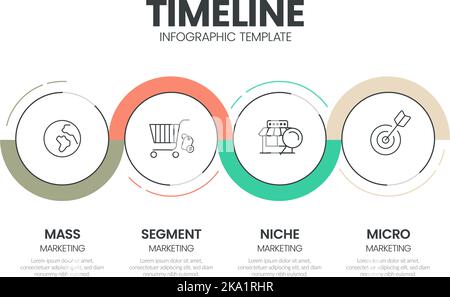 Layout-Vorlage für die Präsentation von Geschäftsprojekt-Zeitplänen für Diagramme. Infografik zu Customer Journey Maps. Kreative Firma Zeitleiste Prozesse wit Stock Vektor
