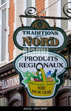 Beschilderung, Nord, Hauts-de-France, Frankreich Stockfoto