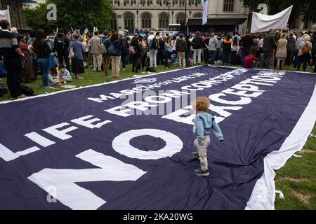 London, Großbritannien, 4. September 2021. Anti-Abtreibung-Kundgebung, Houses of Parliament, March for Life. Stockfoto