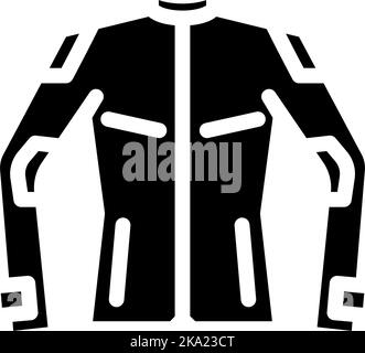 Jacke Motorrad Glyphe Symbol Vektor Illustration Stock Vektor