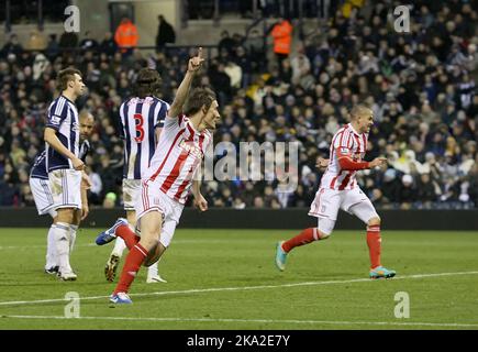 24.. November 2012 - Barclays Premier League - West Bromwich Albion vs. Stoke City - Dean Whitehead von Stoke City feiert nach dem Tor für Stoke City. - Foto: Paul Roberts/Pathos. Stockfoto