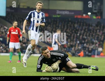 09. März 2013 - Fußball - Barclays Premiership Football - West Bromwich Albion Vs. Swansea City - Ben Foster von West Bromwich Albion ergreift einen losen Ball - Foto: Paul Roberts/Pathos. Stockfoto