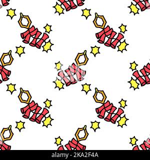 Ein nahtloses Muster mehrerer Feuerwerkskörper, isoliert auf weißem Hintergrund Stock Vektor