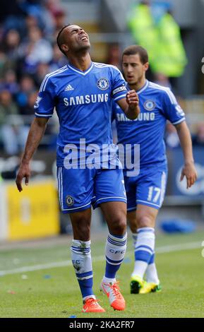 11.. Mai 2014 - Barclays Premier League - Cardiff City gegen Chelsea - Ashley Cole von Chelsea - Foto: Paul Roberts/Pathos. Stockfoto