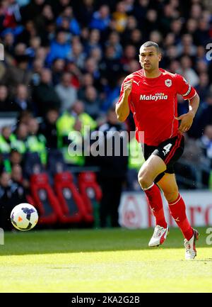 11.. Mai 2014 - Barclays Premier League - Cardiff City gegen Chelsea - Steven Caulker von Cardiff City - Foto: Paul Roberts/Pathos. Stockfoto