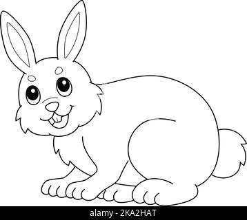 Rabbit Isolated Coloring Page für Kinder Stock Vektor