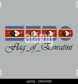 Flagge von Eswatini Stock Vektor