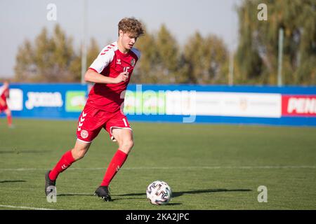 Buftea, Rumänien, 29.. Oktober 2022. Christian Jorgensen aus Dänemark im Einsatz beim UEFA U-17 Men European Championship Qualifier Spiel zwischen Dänemark und Estland im Football Center FRF in Buftea, Rumänien. 29. Oktober 2022. Kredit: Nikola Krstic/Alamy Stockfoto