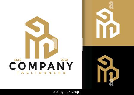 Ein Vektor eines Buchstabens B Logo Design, Vorlage für Unternehmen erstellen Stock Vektor