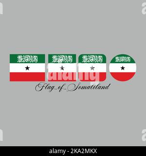 Flagge von somaliland Nation Design Kunstwerk mit verschiedenen Stil. Editierbar, skalierbar, EPS 10, Vektorgrafik. Stock Vektor