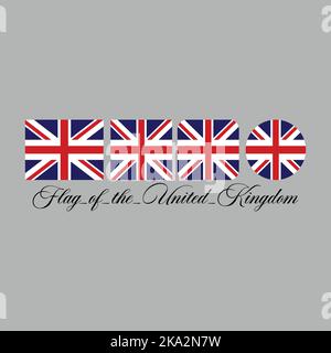 Flagge des vereinigten Königreichs Nation Design-Kunstwerk mit verschiedenen Stil. Editierbar, skalierbar, EPS 10, Vektorgrafik. Stock Vektor