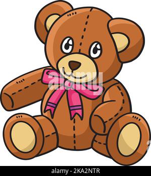 Teddybär Cartoon Farbige Cliparte Illustration Stock Vektor