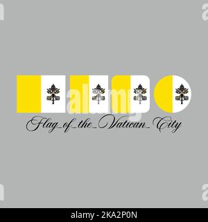 Flagge der Vatikanstadt Design-Kunstwerke mit unterschiedlichem Stil. Editierbar, skalierbar, EPS 10, Vektorgrafik. Stock Vektor