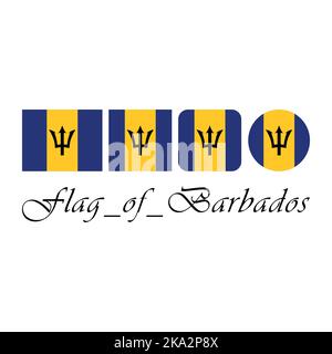 Flagge von Barbados Design-Kunstwerke mit unterschiedlichem Stil. Editierbar, skalierbar, EPS 10, Vektorgrafik. Stock Vektor