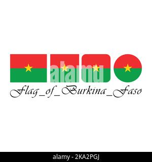 Flagge von Burkina Faso Nation Design Kunstwerk mit anderen Stil. Editierbar, skalierbar, EPS 10, Vektorgrafik. Stock Vektor