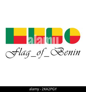 Flagge der Benin Nation Design Kunstwerk mit verschiedenen Stil. Editierbar, skalierbar, EPS 10, Vektorgrafik. Stock Vektor