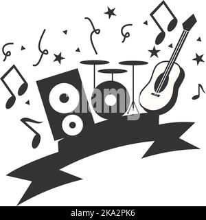 Musikfestival Event Logo Symbol Illustration Markenidentität Stock Vektor