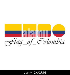 Flagge von Kolumbien Nation Design Kunstwerk mit verschiedenen Stil. Editierbar, skalierbar, EPS 10, Vektorgrafik. Stock Vektor