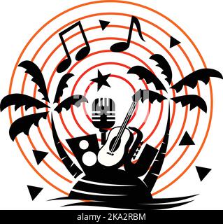 Musikfestival Event Logo Symbol Illustration Markenidentität Stock Vektor