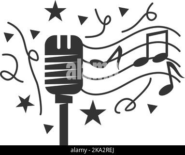 Musikfestival Event Logo Symbol Illustration Markenidentität Stock Vektor