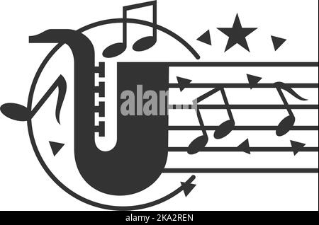 Musikfestival Event Logo Symbol Illustration Markenidentität Stock Vektor