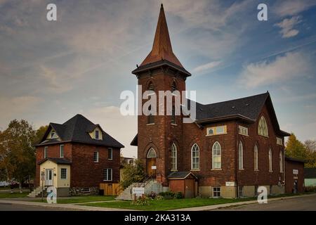 Die Fassade der Transformation Church in Thunder Bay, Kanada. Stockfoto