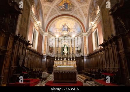 Altar der Basilika santa margherita in der Stadt montefiascone Stockfoto